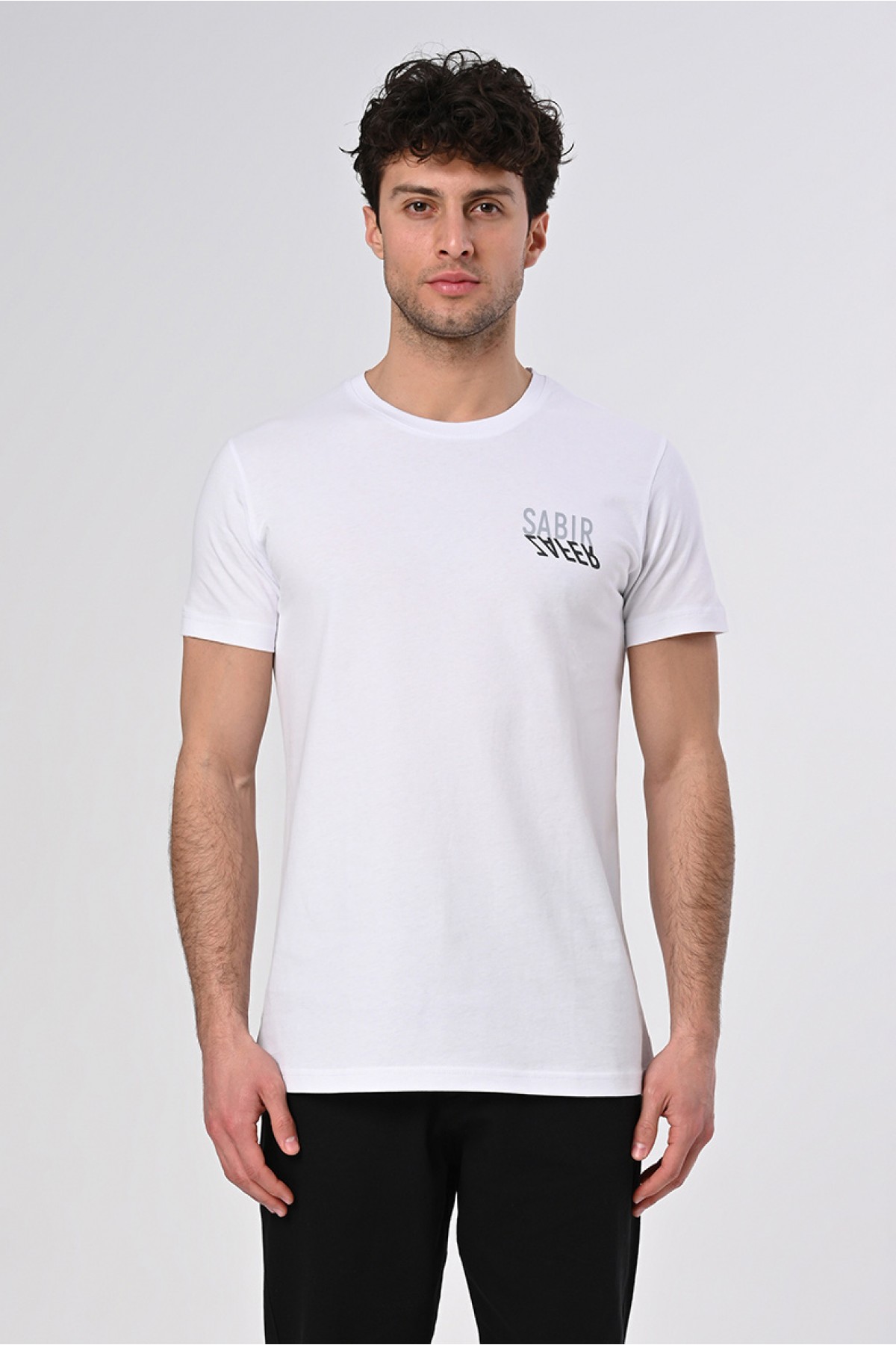 Sabır Zafer Tasarım Bisiklet Yaka Beyaz Pamuk T-shirt 22’